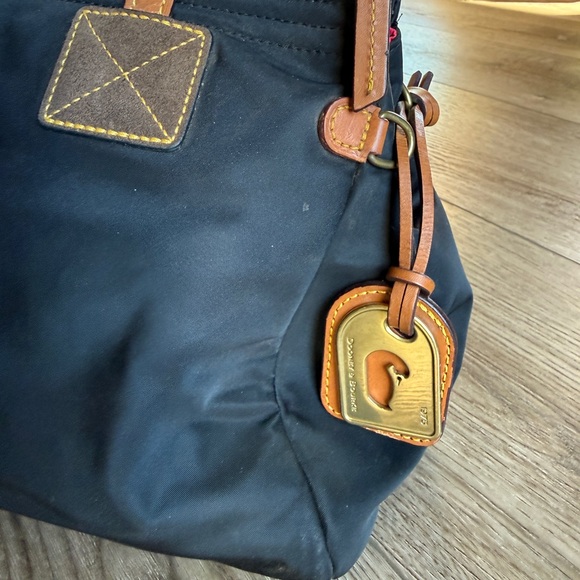 Dooney & Bourke Black with Brown Leather Trim Nylon shoulder tote bag - Picture 6 of 16